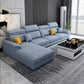 Scandinavian L-Shape Sofa and Chaise Pillow Top Arm High Back Sectional with Slipcover Light Blue Linen Blend Clearhalo 'furn' 'furn_sectionals' 'Furniture' 'furniture_sectionals' 'kitchen' 'kitchen_sectionals' 'Living Room Furniture' 'Sectionals' 4855450