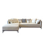 Modern Faux Leather Pillow Top Arm Sofa/Sectional Pillowed Back Cushions for Apartment 114"L x 69"W x 29.5"H White-Gray Clearhalo 'furn' 'furn_sectionals' 'Furniture' 'furniture_sectionals' 'kitchen' 'kitchen_sectionals' 'Living Room Furniture' 'Sectionals' 4855473
