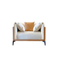 Modern Faux Leather Pillow Top Arm Sofa/Sectional Pillowed Back Cushions for Apartment 49"L x 37"W x 29.5"H Orange White Clearhalo 'furn' 'furn_sectionals' 'Furniture' 'furniture_sectionals' 'kitchen' 'kitchen_sectionals' 'Living Room Furniture' 'Sectionals' 4855482