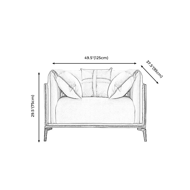 Modern Faux Leather Pillow Top Arm Sofa/Sectional Pillowed Back Cushions for Apartment Clearhalo 'furn' 'furn_sectionals' 'Furniture' 'furniture_sectionals' 'kitchen' 'kitchen_sectionals' 'Living Room Furniture' 'Sectionals' 4855488