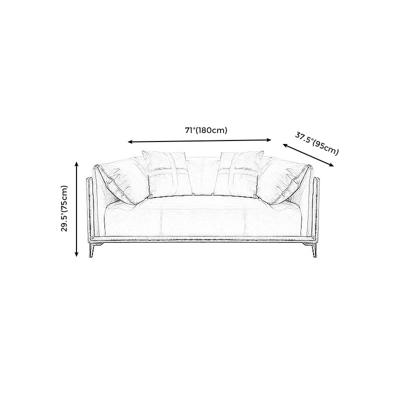 Modern Faux Leather Pillow Top Arm Sofa/Sectional Pillowed Back Cushions for Apartment Clearhalo 'furn' 'furn_sectionals' 'Furniture' 'furniture_sectionals' 'kitchen' 'kitchen_sectionals' 'Living Room Furniture' 'Sectionals' 4855489