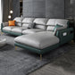 Scandinavian Faux Leather Sofa and Chaise L-Shape Sectional with Storage Green Latex Clearhalo 'furn' 'furn_sectionals' 'Furniture' 'furniture_sectionals' 'kitchen' 'kitchen_sectionals' 'Living Room Furniture' 'Sectionals' 4855496