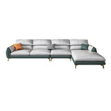 Scandinavian Faux Leather Sofa and Chaise L-Shape Sectional with Storage Clearhalo 'furn' 'furn_sectionals' 'Furniture' 'furniture_sectionals' 'kitchen' 'kitchen_sectionals' 'Living Room Furniture' 'Sectionals' 4855502