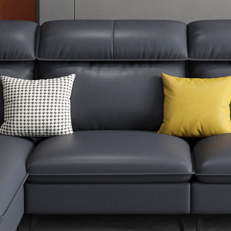 High Back Faux leather Pillow Top Arm Sofa and Sectional with Wear resistant Clearhalo 'furn' 'furn_sectionals' 'Furniture' 'furniture_sectionals' 'kitchen' 'kitchen_sectionals' 'Living Room Furniture' 'Sectionals' 4855515