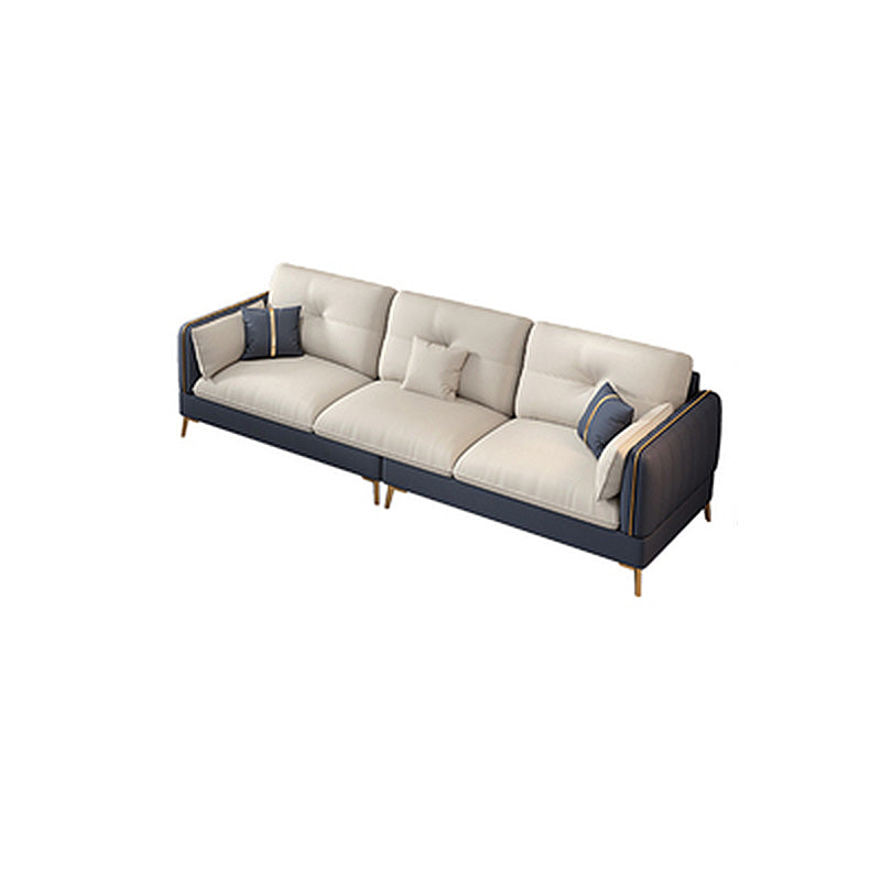 Tufted Back Faux leather Sofa Waterproof Sectional with Square Arms 100"L x 35"W x 31"H Sponge Clearhalo 'furn' 'furn_sectionals' 'Furniture' 'furniture_sectionals' 'kitchen' 'kitchen_sectionals' 'Living Room Furniture' 'Sectionals' 4855529