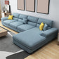 L-Shape High Back Sectional Slipcovered Pillow Top ArmSofa and Chaise 126"L x 71"W x 37"H Light Blue Linen Blend Clearhalo 'furn' 'furn_sectionals' 'Furniture' 'furniture_sectionals' 'kitchen' 'kitchen_sectionals' 'Living Room Furniture' 'Sectionals' 4855565