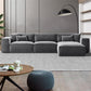 Square Arm Cushion Back Modern Velvet Living Room L-Shape Sofa 121"L x 71"W x 29"H Dark Gray Sponge Clearhalo 'furn' 'furn_sectionals' 'Furniture' 'furniture_sectionals' 'kitchen' 'kitchen_sectionals' 'Living Room Furniture' 'Sectionals' 4855576
