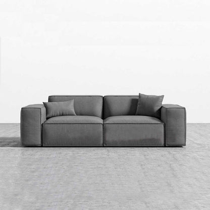 Square Arm Cushion Back Modern Velvet Living Room L-Shape Sofa 82"L x 39"W x 29"H Dark Gray Sponge Clearhalo 'furn' 'furn_sectionals' 'Furniture' 'furniture_sectionals' 'kitchen' 'kitchen_sectionals' 'Living Room Furniture' 'Sectionals' 4855579