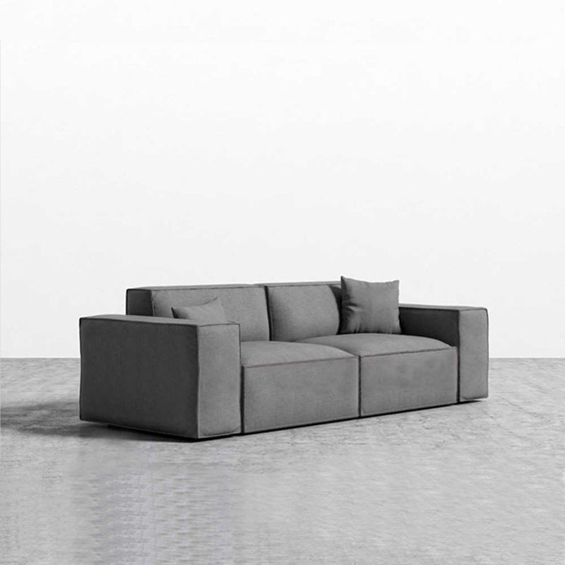 Square Arm Cushion Back Modern Velvet Living Room L-Shape Sofa 82"L x 39"W x 29"H Dark Gray Latex Clearhalo 'furn' 'furn_sectionals' 'Furniture' 'furniture_sectionals' 'kitchen' 'kitchen_sectionals' 'Living Room Furniture' 'Sectionals' 4855583