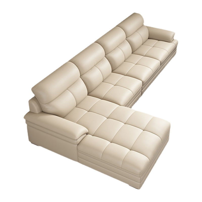 Genuine Leather High Back Pillow Top Arm Sofa and Sectional with Wear Resistant Clearhalo 'furn' 'furn_sectionals' 'Furniture' 'furniture_sectionals' 'kitchen' 'kitchen_sectionals' 'Living Room Furniture' 'Sectionals' 4855626
