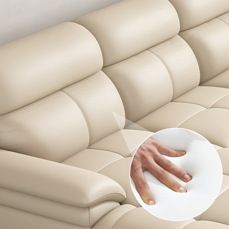 Genuine Leather High Back Pillow Top Arm Sofa and Sectional with Wear Resistant Clearhalo 'furn' 'furn_sectionals' 'Furniture' 'furniture_sectionals' 'kitchen' 'kitchen_sectionals' 'Living Room Furniture' 'Sectionals' 4855630