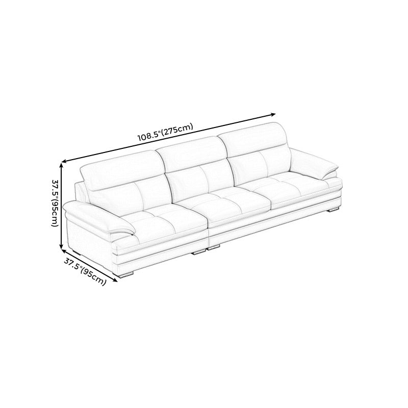 Genuine Leather High Back Pillow Top Arm Sofa and Sectional with Wear Resistant Clearhalo 'furn' 'furn_sectionals' 'Furniture' 'furniture_sectionals' 'kitchen' 'kitchen_sectionals' 'Living Room Furniture' 'Sectionals' 4855633