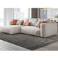 Modern Faux Leather Living Room Sectional Cream Square Arm Cushion Back Sofa Clearhalo 'furn' 'furn_sectionals' 'Furniture' 'furniture_sectionals' 'kitchen' 'kitchen_sectionals' 'Living Room Furniture' 'Sectionals' 4855644