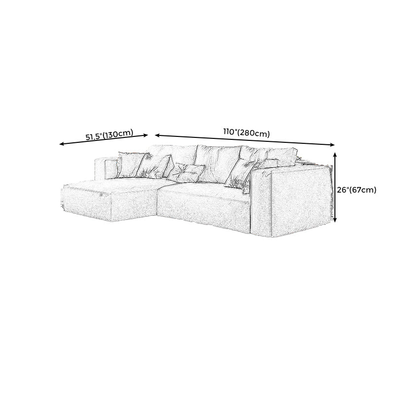 Modern Faux Leather Living Room Sectional Cream Square Arm Cushion Back Sofa Clearhalo 'furn' 'furn_sectionals' 'Furniture' 'furniture_sectionals' 'kitchen' 'kitchen_sectionals' 'Living Room Furniture' 'Sectionals' 4855648