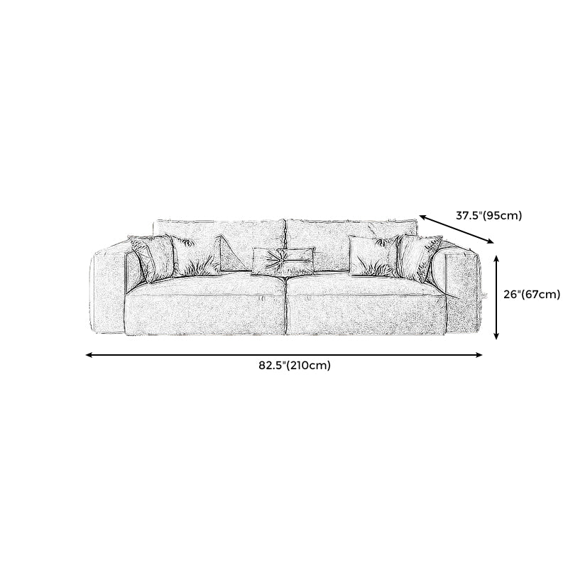 Modern Faux Leather Living Room Sectional Cream Square Arm Cushion Back Sofa Clearhalo 'furn' 'furn_sectionals' 'Furniture' 'furniture_sectionals' 'kitchen' 'kitchen_sectionals' 'Living Room Furniture' 'Sectionals' 4855650