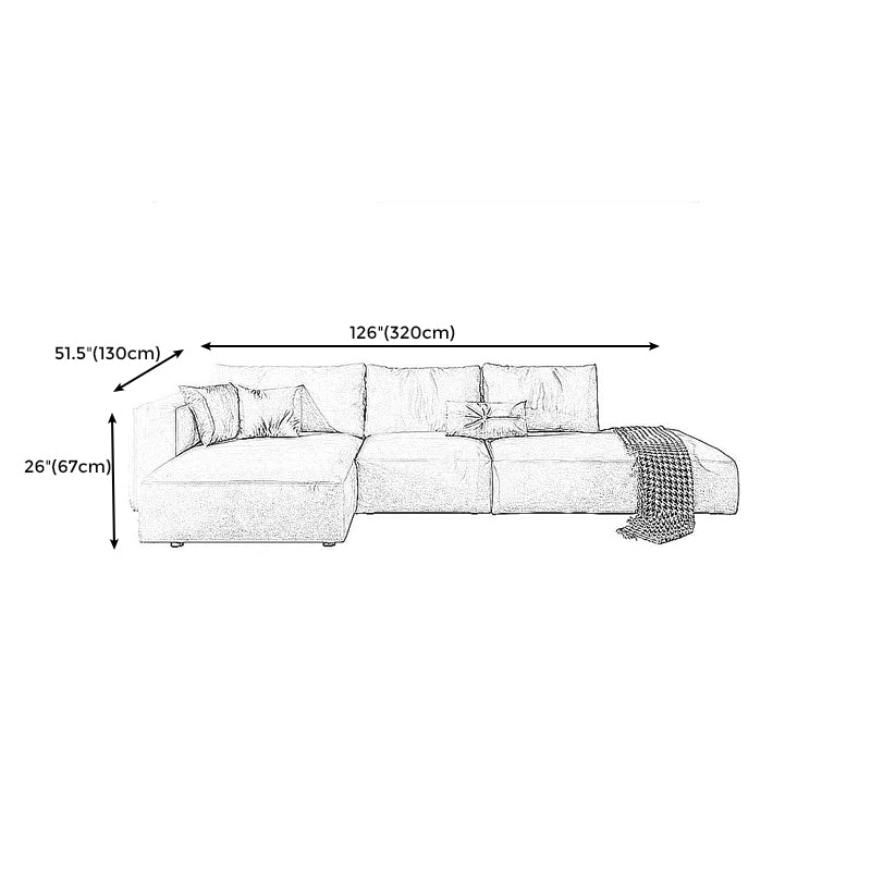 Modern Faux Leather Living Room Sectional Cream Square Arm Cushion Back Sofa Clearhalo 'furn' 'furn_sectionals' 'Furniture' 'furniture_sectionals' 'kitchen' 'kitchen_sectionals' 'Living Room Furniture' 'Sectionals' 4855651