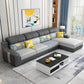 Contemporary Sloped Arm Sectional Removable Cushions Sofa and Chaise for Living Room 142"L x 71"W x 38"H Chenille Clearhalo 'furn' 'furn_sectionals' 'Furniture' 'furniture_sectionals' 'kitchen' 'kitchen_sectionals' 'Living Room Furniture' 'Sectionals' 4855653