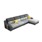 Contemporary Sloped Arm Sectional Removable Cushions Sofa and Chaise for Living Room 142"L x 71"W x 38"H Faux Leather Sponge Clearhalo 'furn' 'furn_sectionals' 'Furniture' 'furniture_sectionals' 'kitchen' 'kitchen_sectionals' 'Living Room Furniture' 'Sectionals' 4855657