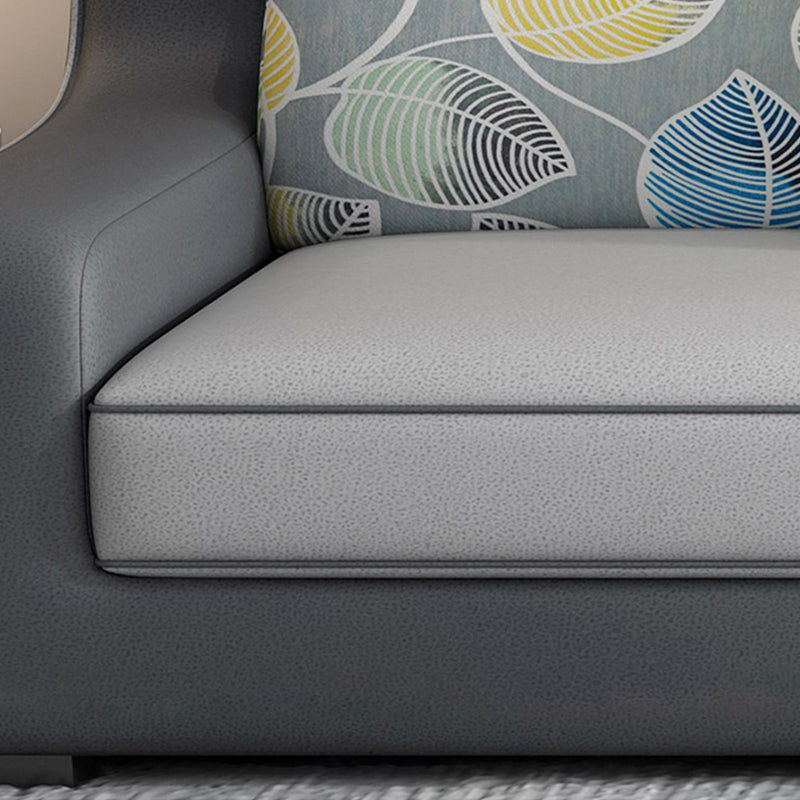 Contemporary Sloped Arm Sectional Removable Cushions Sofa and Chaise for Living Room Clearhalo 'furn' 'furn_sectionals' 'Furniture' 'furniture_sectionals' 'kitchen' 'kitchen_sectionals' 'Living Room Furniture' 'Sectionals' 4855659