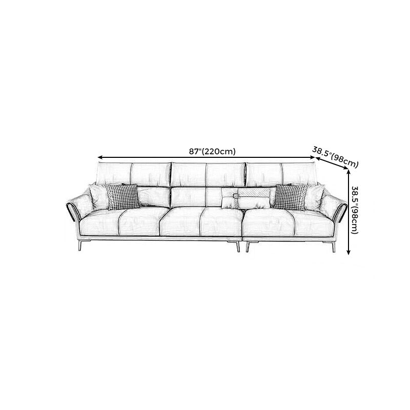 Faux leather High Back Square Arm Sofa and Sectional with Stain-Resistant Clearhalo 'furn' 'furn_sectionals' 'Furniture' 'furniture_sectionals' 'kitchen' 'kitchen_sectionals' 'Living Room Furniture' 'Sectionals' 4855676