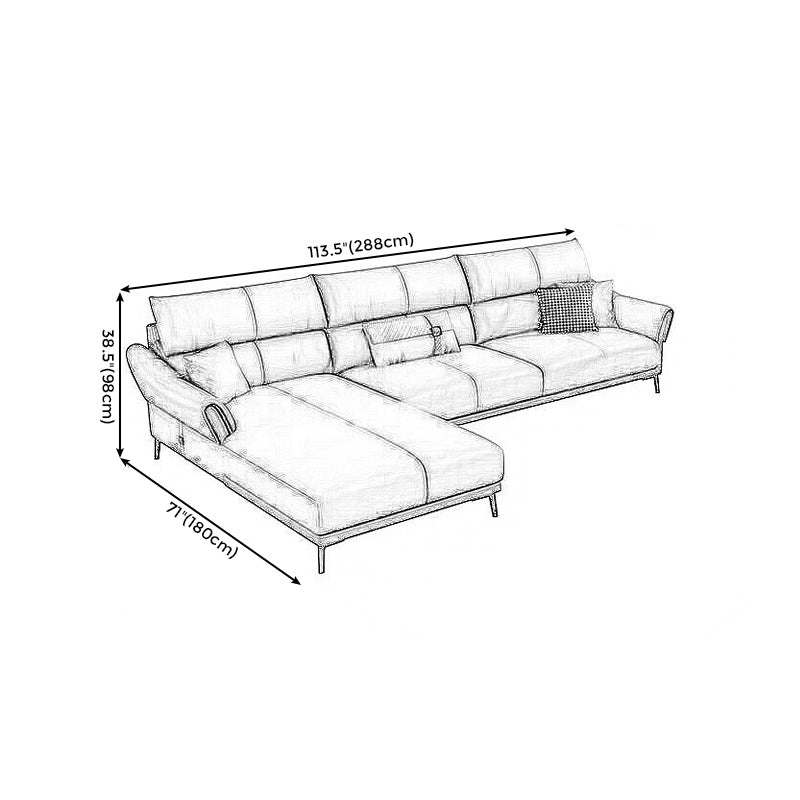 Faux leather High Back Square Arm Sofa and Sectional with Stain-Resistant Clearhalo 'furn' 'furn_sectionals' 'Furniture' 'furniture_sectionals' 'kitchen' 'kitchen_sectionals' 'Living Room Furniture' 'Sectionals' 4855678