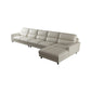 Modern Cream High Back Sofa and Chaise Pillow Top Arm Leather Sectional 163"L x 68"W x 37"H Genuine Leather Clearhalo 'furn' 'furn_sectionals' 'Furniture' 'furniture_sectionals' 'kitchen' 'kitchen_sectionals' 'Living Room Furniture' 'Sectionals' 4855683