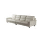 Modern Cream High Back Sofa and Chaise Pillow Top Arm Leather Sectional 136"L x 38"W x 37"H Clearhalo 'furn' 'furn_sectionals' 'Furniture' 'furniture_sectionals' 'kitchen' 'kitchen_sectionals' 'Living Room Furniture' 'Sectionals' 4855687