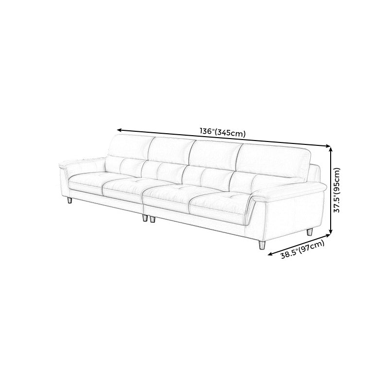 Modern Cream High Back Sofa and Chaise Pillow Top Arm Leather Sectional Clearhalo 'furn' 'furn_sectionals' 'Furniture' 'furniture_sectionals' 'kitchen' 'kitchen_sectionals' 'Living Room Furniture' 'Sectionals' 4855693