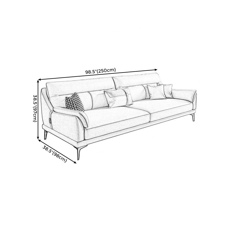 Faux leather High BackSofa and Chaise Waterproof Pillow Top Arm Sectional Clearhalo 'furn' 'furn_sectionals' 'Furniture' 'furniture_sectionals' 'kitchen' 'kitchen_sectionals' 'Living Room Furniture' 'Sectionals' 4855707