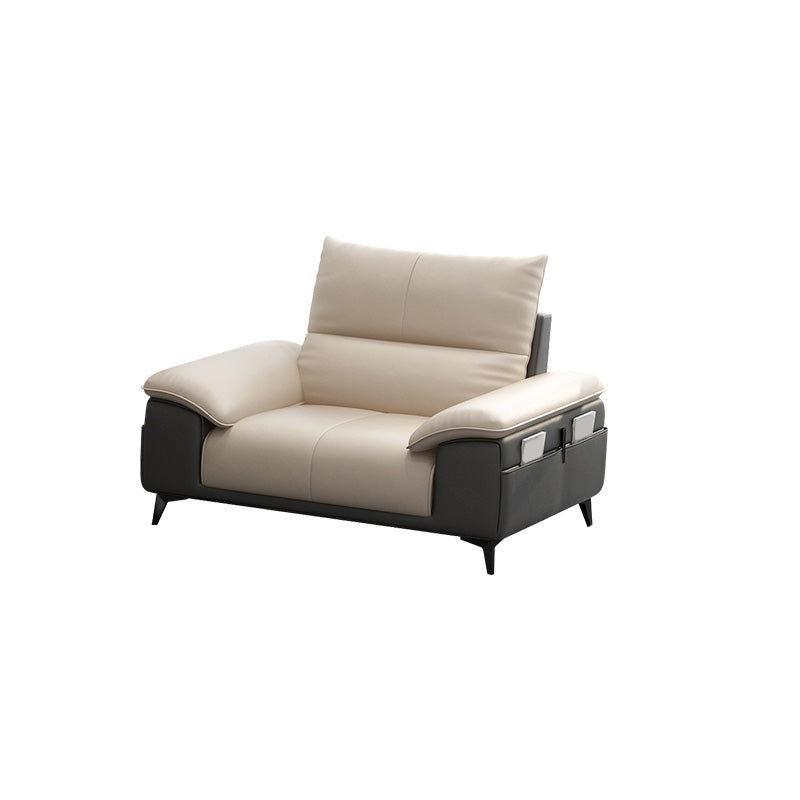 Genuine Leather High Back Pillow Top Arm Sofa and Sectional with Storage 47"L x 39"W x 36"H Clearhalo 'furn' 'furn_sectionals' 'Furniture' 'furniture_sectionals' 'kitchen' 'kitchen_sectionals' 'Living Room Furniture' 'Sectionals' 4855715