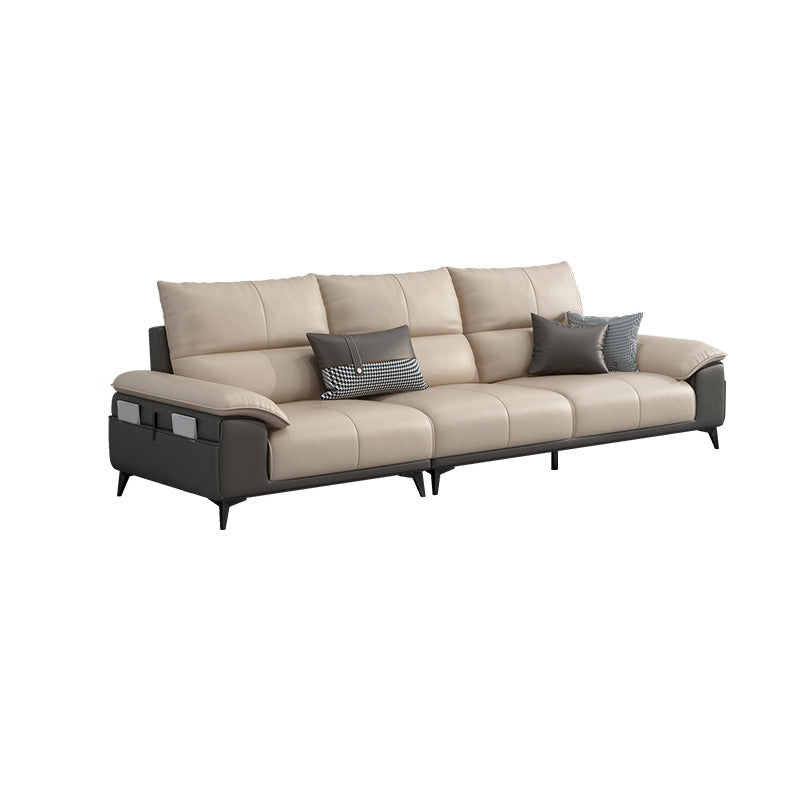 Genuine Leather High Back Pillow Top Arm Sofa and Sectional with Storage 102"L x 39"W x 36"H Sponge Clearhalo 'furn' 'furn_sectionals' 'Furniture' 'furniture_sectionals' 'kitchen' 'kitchen_sectionals' 'Living Room Furniture' 'Sectionals' 4855718