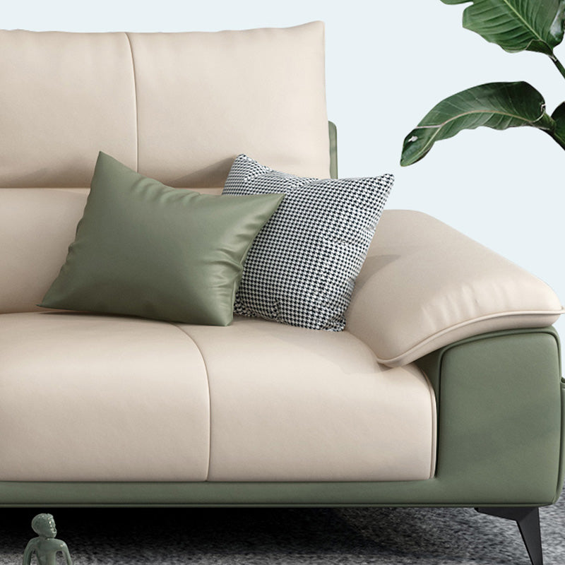 Genuine Leather High Back Pillow Top Arm Sofa and Sectional with Storage Clearhalo 'furn' 'furn_sectionals' 'Furniture' 'furniture_sectionals' 'kitchen' 'kitchen_sectionals' 'Living Room Furniture' 'Sectionals' 4855722