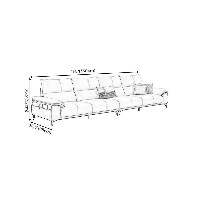 Genuine Leather High Back Pillow Top Arm Sofa and Sectional with Storage Clearhalo 'furn' 'furn_sectionals' 'Furniture' 'furniture_sectionals' 'kitchen' 'kitchen_sectionals' 'Living Room Furniture' 'Sectionals' 4855725
