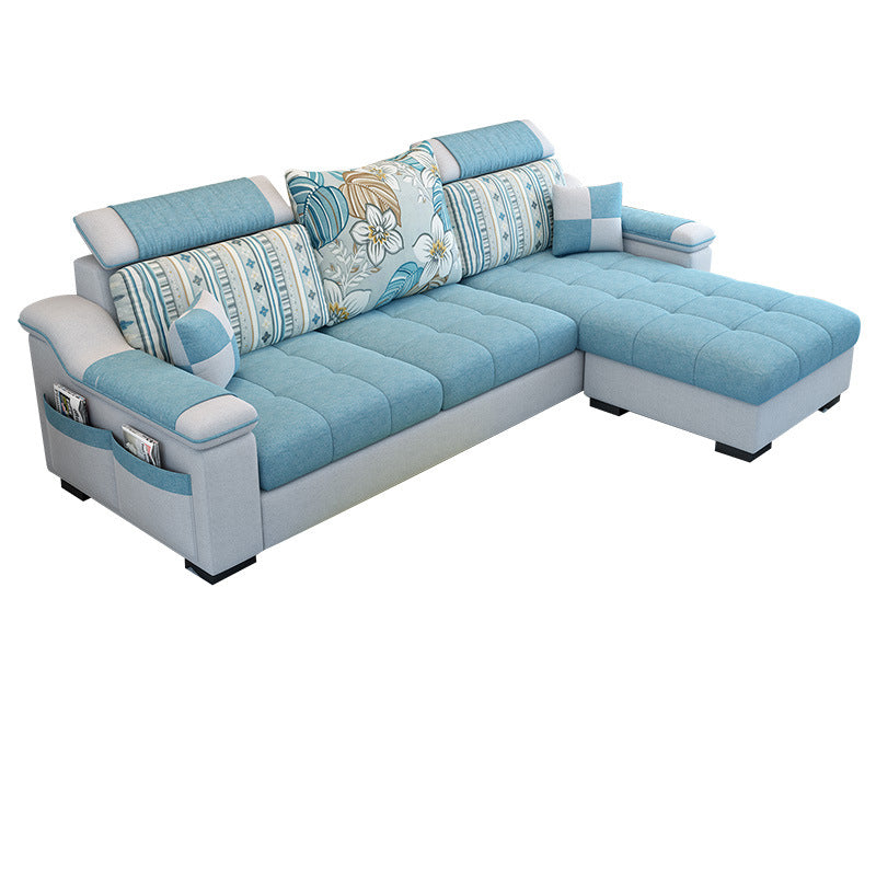 Sloped Arms Sectionals 106.3"D x 57"W x 35.43"H High Back Sofa with Storage for Apartment Clearhalo 'furn' 'furn_sectionals' 'Furniture' 'furniture_sectionals' 'kitchen' 'kitchen_sectionals' 'Living Room Furniture' 'Sectionals' 4855733