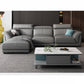 Modern Faux Leather Sectional Sofa 33.46"High Flared Arm Sofa and Chaise, Grey 98"L x 69"W x 33.5"H Sponge Clearhalo 'furn' 'furn_sectionals' 'Furniture' 'furniture_sectionals' 'kitchen' 'kitchen_sectionals' 'Living Room Furniture' 'Sectionals' 4855750