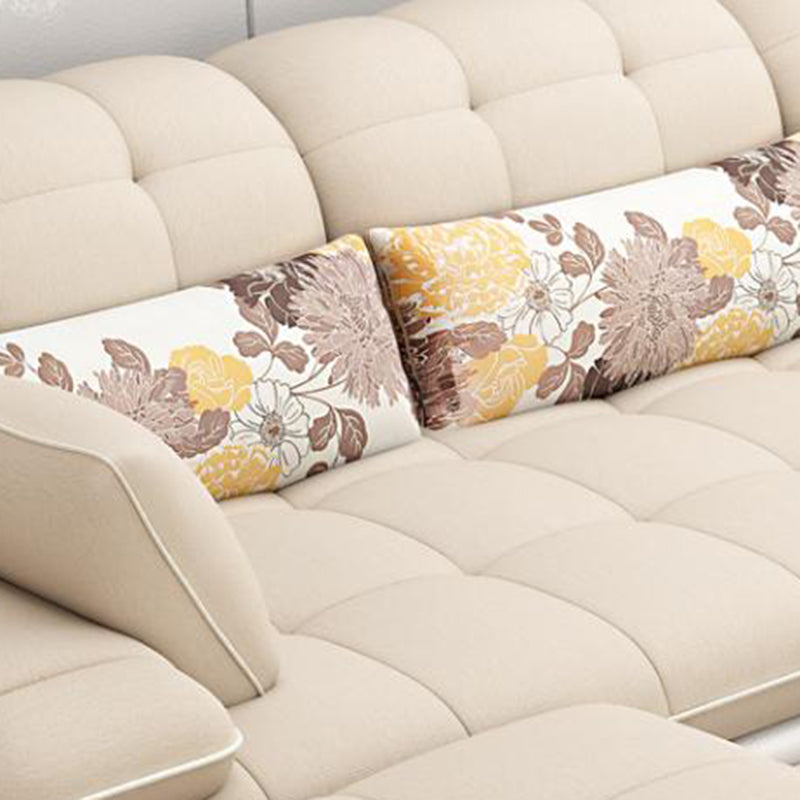 129.92" W √ó 62.99" D √ó 33.46" H Removable Cushions Pillow Top Arm Sofa and Sectional Clearhalo 'furn' 'furn_sectionals' 'Furniture' 'furniture_sectionals' 'kitchen' 'kitchen_sectionals' 'Living Room Furniture' 'Sectionals' 4855770
