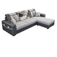 Square Arms Sectional 106.3"L High Back Sofa with Storage for Apartment White-Gray Clearhalo 'Furniture' 'furniture_sectionals' 'kitchen' 'kitchen_sectionals' 'Living Room Furniture' 'Sectionals' 4855779