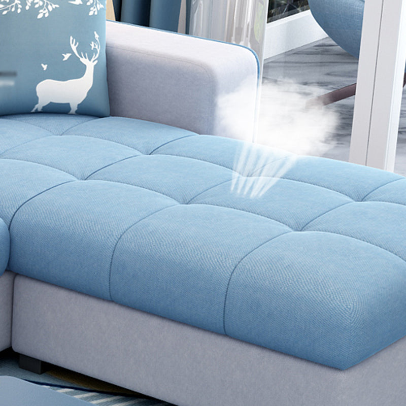 Square Arms Sectional 106.3"L High Back Sofa with Storage for Apartment Clearhalo 'Furniture' 'furniture_sectionals' 'kitchen' 'kitchen_sectionals' 'Living Room Furniture' 'Sectionals' 4855784