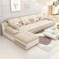 129.92" L√ó 62.99" W √ó 33.46" H Sofa Pillow Top Arm Sectional with Storage Khaki Latex Clearhalo 'furn' 'furn_sectionals' 'Furniture' 'furniture_sectionals' 'kitchen' 'kitchen_sectionals' 'Living Room Furniture' 'Sectionals' 4855789