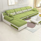 129.92" L√ó 62.99" W √ó 33.46" H Sofa Pillow Top Arm Sectional with Storage Light Green Clearhalo 'furn' 'furn_sectionals' 'Furniture' 'furniture_sectionals' 'kitchen' 'kitchen_sectionals' 'Living Room Furniture' 'Sectionals' 4855797