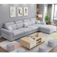 108.26" L x 62.99" W x 31.49" H Sofa Upholstered Arm Sectional with Pillowed Back Cushions Silver Gray Linen Clearhalo 'furn' 'furn_sectionals' 'Furniture' 'furniture_sectionals' 'kitchen' 'kitchen_sectionals' 'Living Room Furniture' 'Sectionals' 4855800