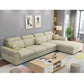 108.26" L x 62.99" W x 31.49" H Sofa Upholstered Arm Sectional with Pillowed Back Cushions Beige Linen Clearhalo 'furn' 'furn_sectionals' 'Furniture' 'furniture_sectionals' 'kitchen' 'kitchen_sectionals' 'Living Room Furniture' 'Sectionals' 4855803