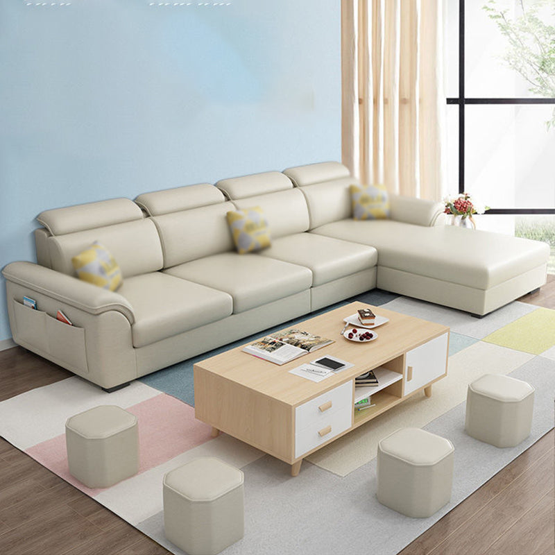 108.26" L x 62.99" W x 31.49" H Sofa Upholstered Arm Sectional with Pillowed Back Cushions Clearhalo 'furn' 'furn_sectionals' 'Furniture' 'furniture_sectionals' 'kitchen' 'kitchen_sectionals' 'Living Room Furniture' 'Sectionals' 4855804