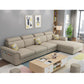 108.26" L x 62.99" W x 31.49" H Sofa Upholstered Arm Sectional with Pillowed Back Cushions Yellow Linen Clearhalo 'furn' 'furn_sectionals' 'Furniture' 'furniture_sectionals' 'kitchen' 'kitchen_sectionals' 'Living Room Furniture' 'Sectionals' 4855807
