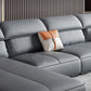 Faux leather High Back Sofa Stain-Resistant Sectional with Flared Arm Clearhalo 'furn' 'furn_sectionals' 'Furniture' 'furniture_sectionals' 'kitchen' 'kitchen_sectionals' 'Living Room Furniture' 'Sectionals' 4855821