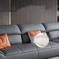 Faux leather High Back Sofa Stain-Resistant Sectional with Flared Arm Clearhalo 'furn' 'furn_sectionals' 'Furniture' 'furniture_sectionals' 'kitchen' 'kitchen_sectionals' 'Living Room Furniture' 'Sectionals' 4855822