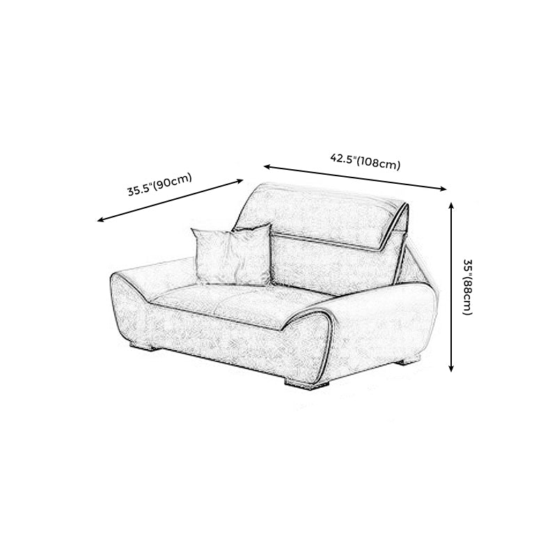 Faux leather High Back Sofa Stain-Resistant Sectional with Flared Arm Clearhalo 'furn' 'furn_sectionals' 'Furniture' 'furniture_sectionals' 'kitchen' 'kitchen_sectionals' 'Living Room Furniture' 'Sectionals' 4855825