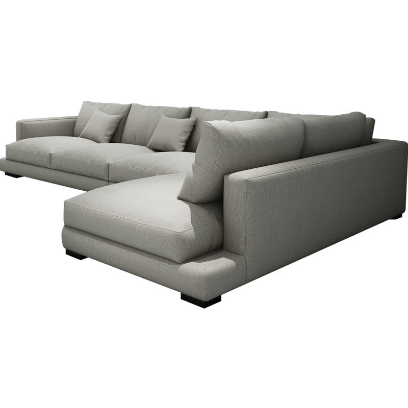 23.6"High Square Arm Sectional Contemporary Sofa and Chaise for Living Room Clearhalo 'furn' 'furn_sectionals' 'Furniture' 'furniture_sectionals' 'kitchen' 'kitchen_sectionals' 'Living Room Furniture' 'Sectionals' 4855853