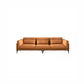 Square Arm Genuine Leather Sofa and Chaise Brown Sectional with Bolster Pillows Clearhalo 'furn' 'furn_sectionals' 'Furniture' 'furniture_sectionals' 'kitchen' 'kitchen_sectionals' 'Living Room Furniture' 'Sectionals' 4855863