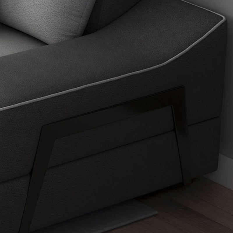 141.73" L√ó 70.86" W √ó 33.46" H Fabric Sofa and Chaise High Back Sloped Arms Sectional Clearhalo 'furn' 'furn_sectionals' 'Furniture' 'furniture_sectionals' 'kitchen' 'kitchen_sectionals' 'Living Room Furniture' 'Sectionals' 4855897